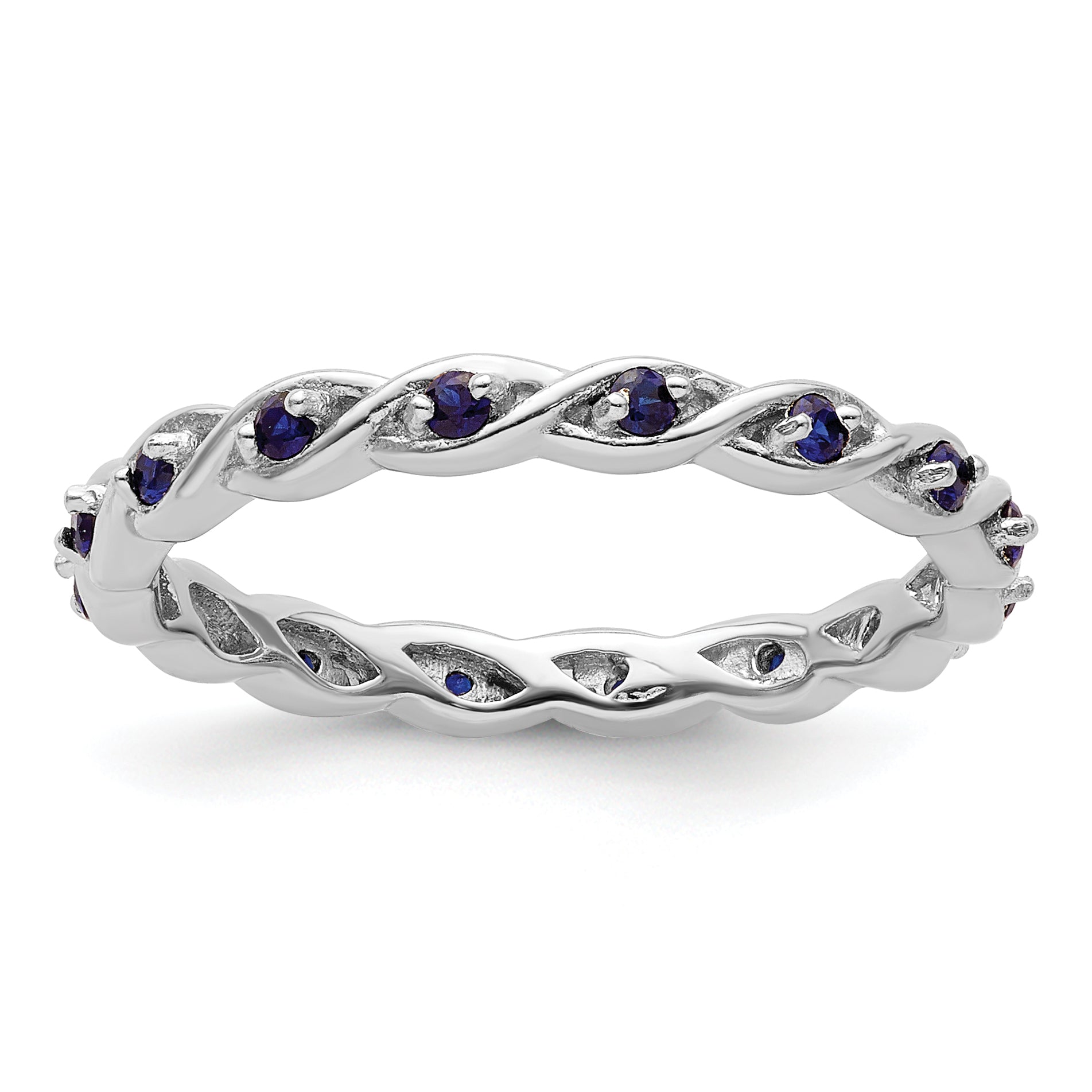 Sterlingsilber Stapelbar Expressions Erzeugt Saphir Ring