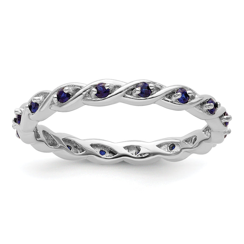 Sterlingsilber Stapelbar Expressions Erzeugt Saphir Ring