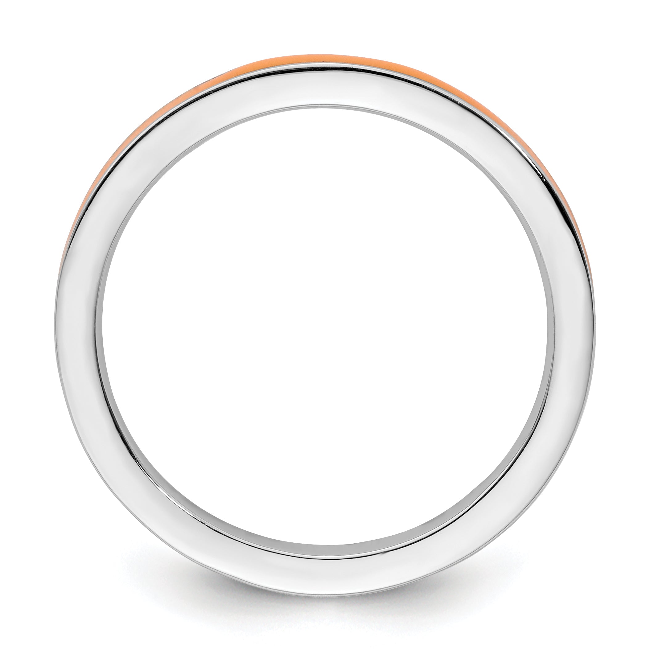 Sterlingsilber Stapelbar Expressions Orange Emailliert 2.25mm Ring
