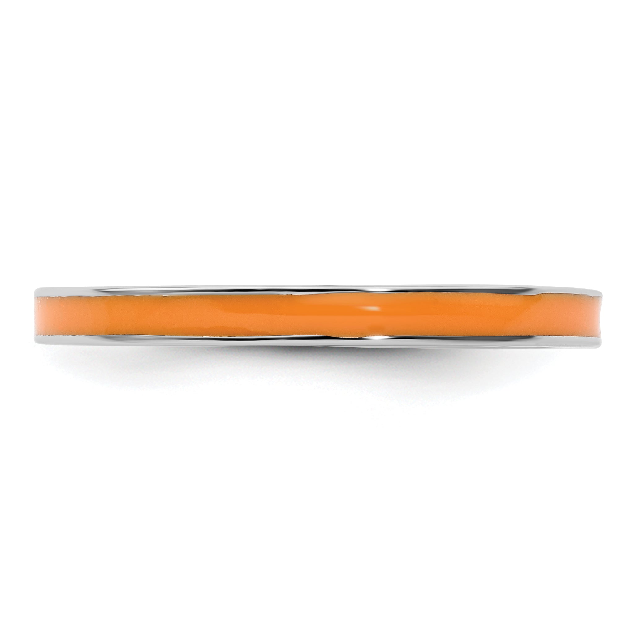 Sterlingsilber Stapelbar Expressions Orange Emailliert 2.25mm Ring