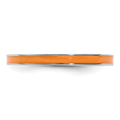 Sterlingsilber Stapelbar Expressions Orange Emailliert 2.25mm Ring