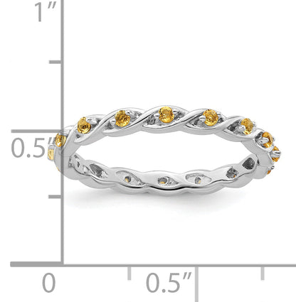 Sterlingsilber Stapelbar Expressions Citrin Ring