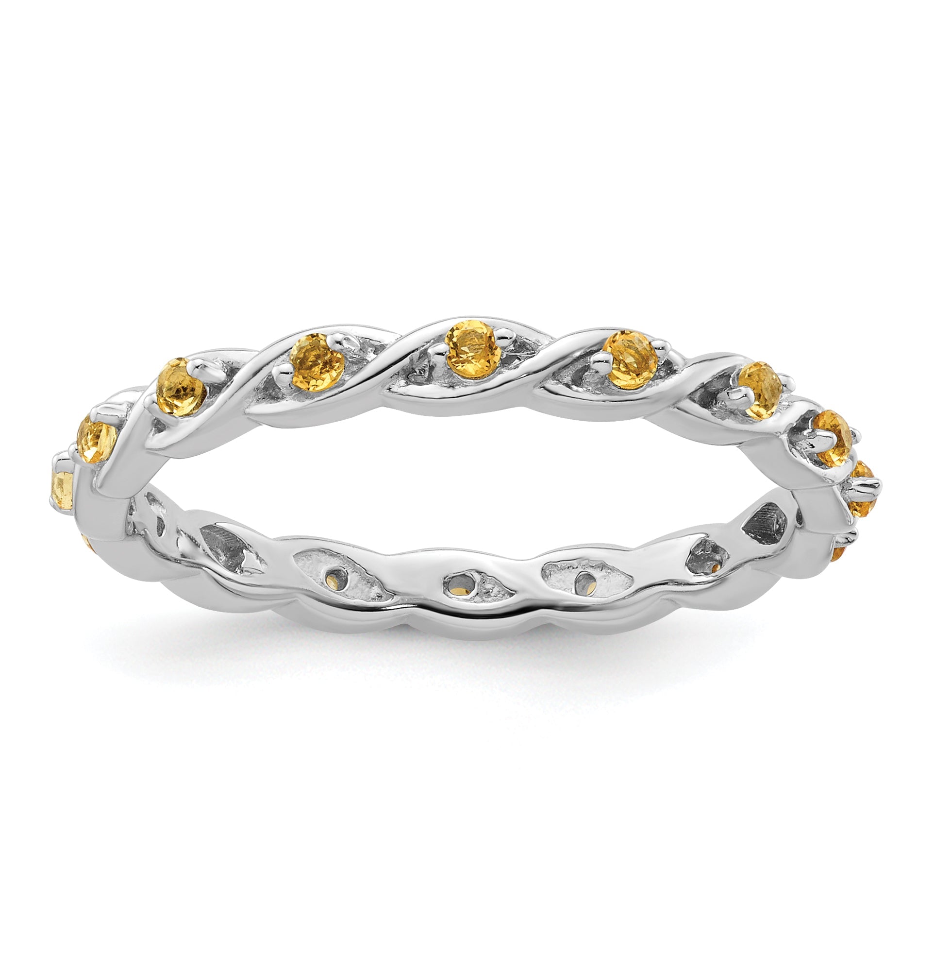 Sterlingsilber Stapelbar Expressions Citrin Ring