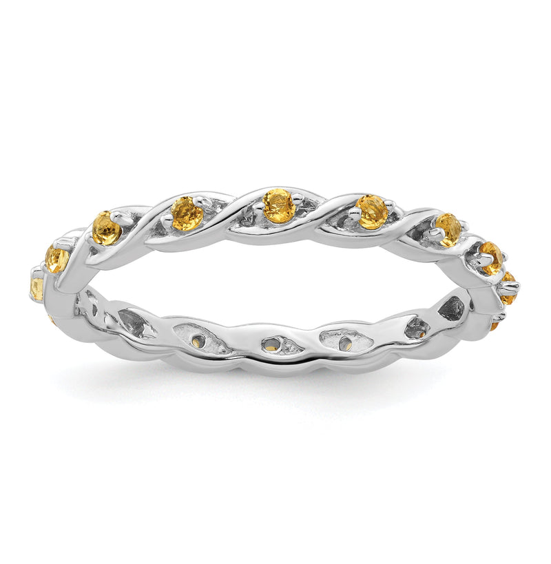 Sterlingsilber Stapelbar Expressions Citrin Ring