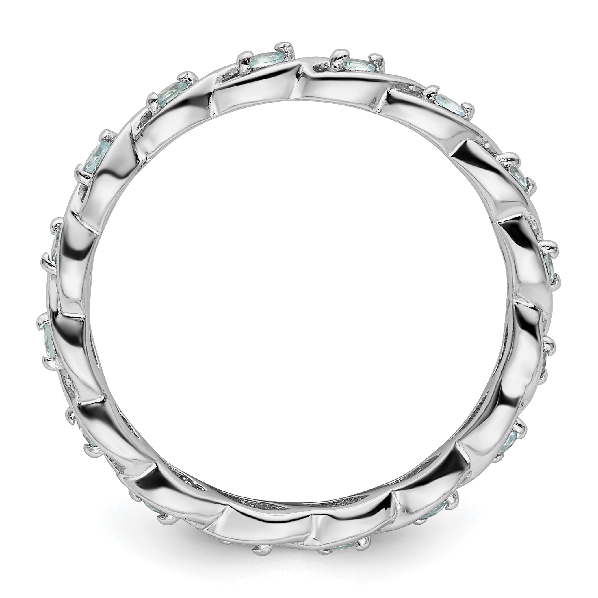 Sterlingsilber Stapelbar Expressions Blautopas Ring