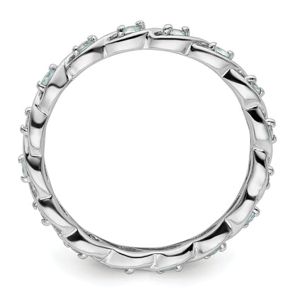 Sterlingsilber Stapelbar Expressions Blautopas Ring