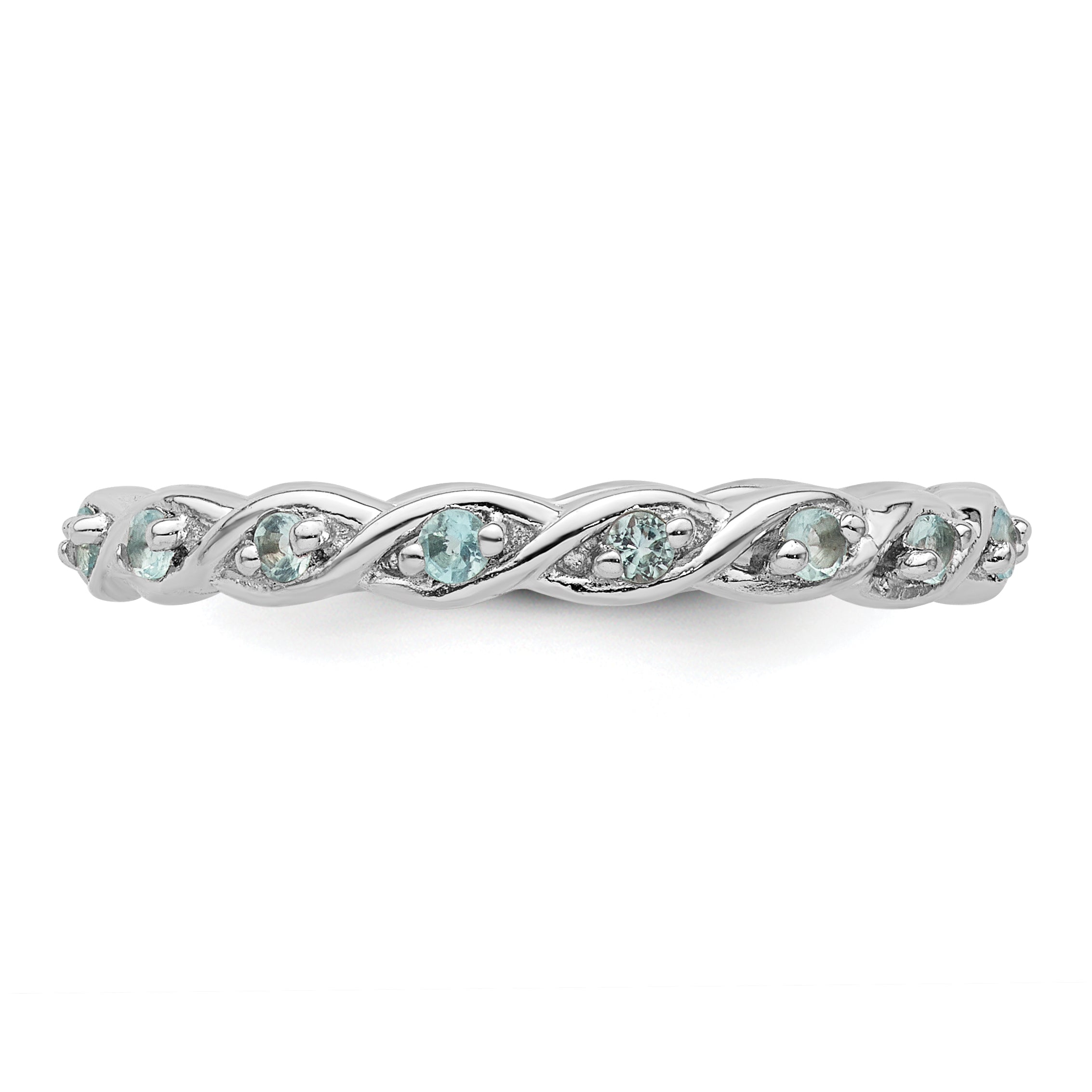 Sterlingsilber Stapelbar Expressions Blautopas Ring