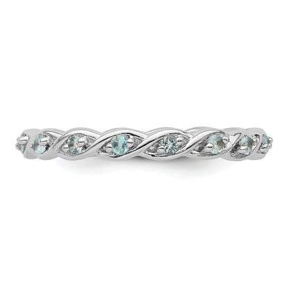 Sterlingsilber Stapelbar Expressions Blautopas Ring