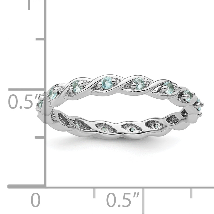 Sterlingsilber Stapelbar Expressions Blautopas Ring