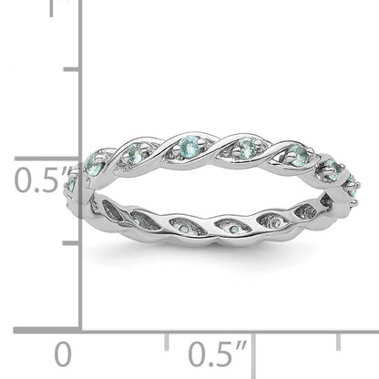 Sterlingsilber Stapelbar Expressions Blautopas Ring
