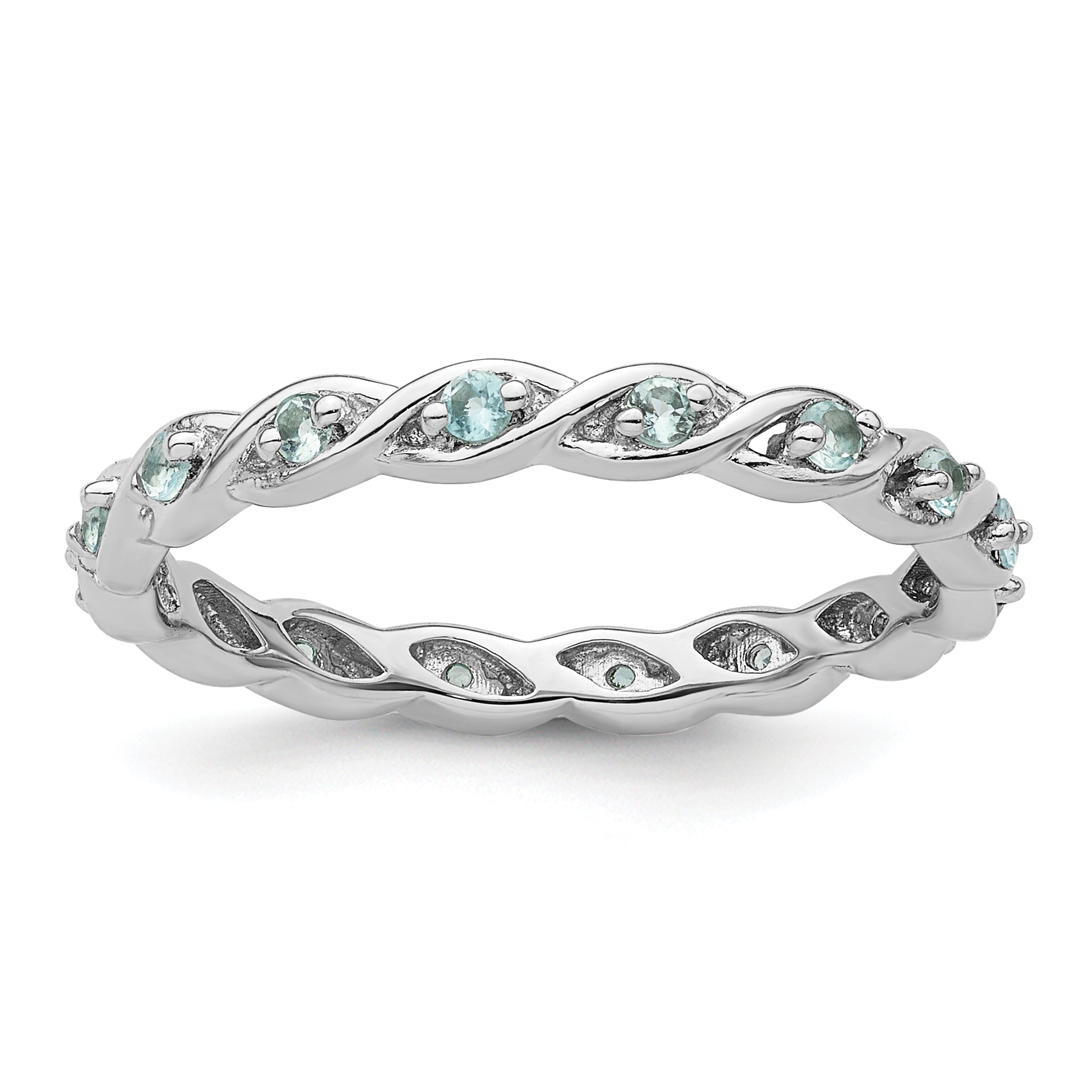 Sterlingsilber Stapelbar Expressions Blautopas Ring