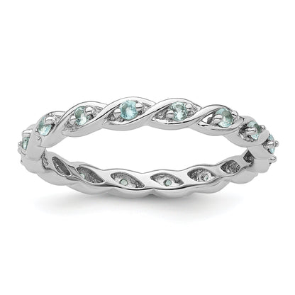 Sterlingsilber Stapelbar Expressions Blautopas Ring