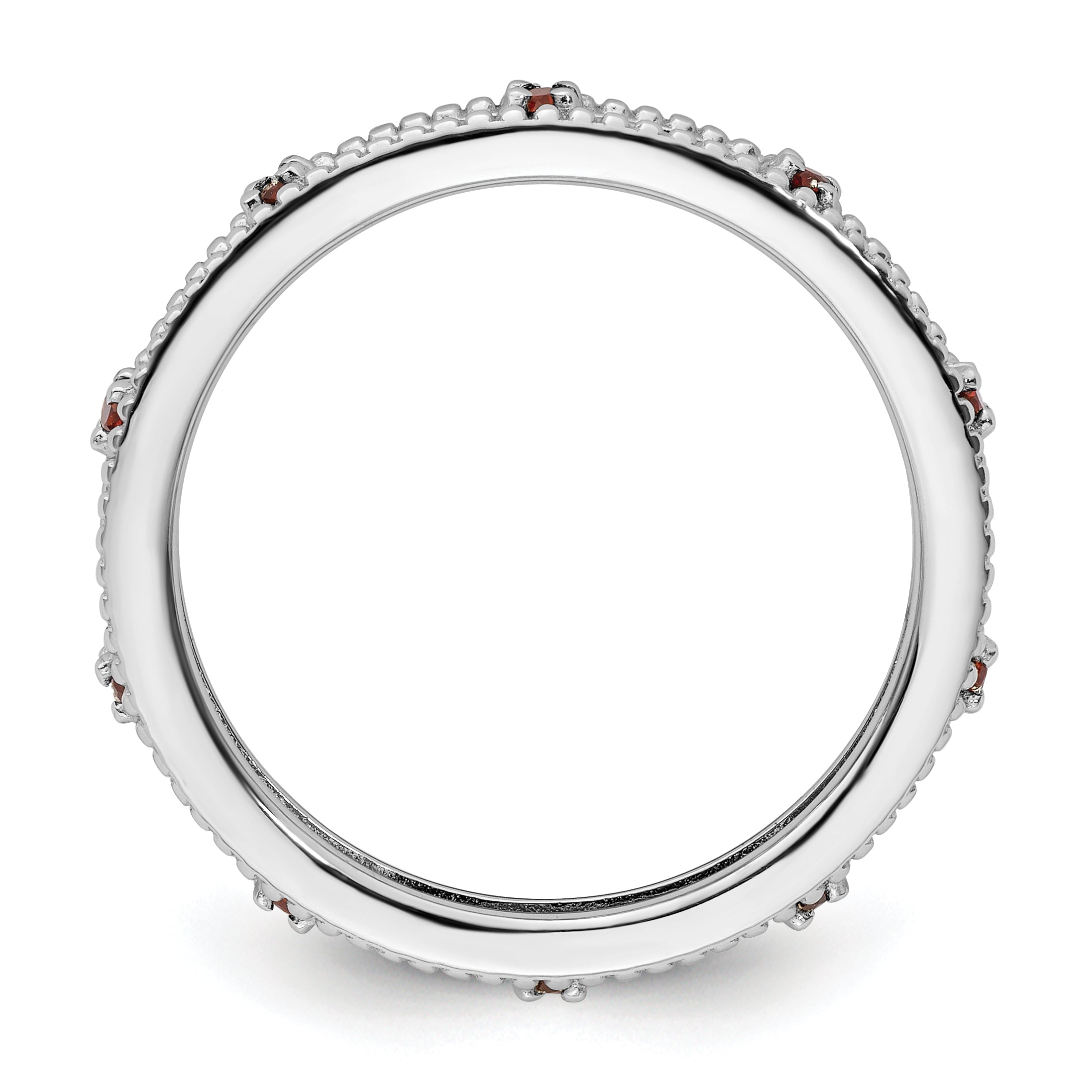 Sterlingsilber Stapelbar Expressions Granat Ring