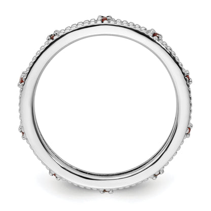 Sterlingsilber Stapelbar Expressions Granat Ring