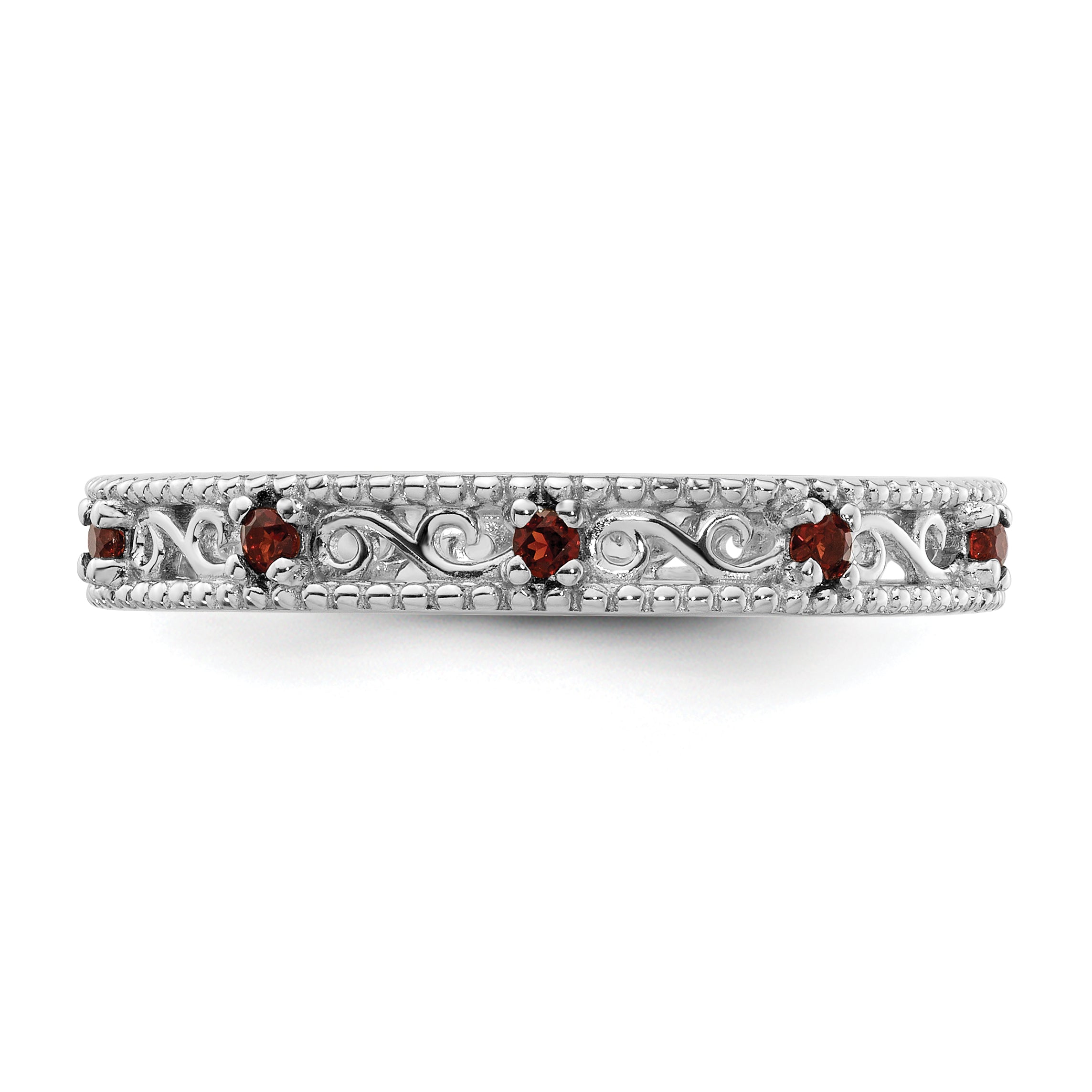 Sterlingsilber Stapelbar Expressions Granat Ring