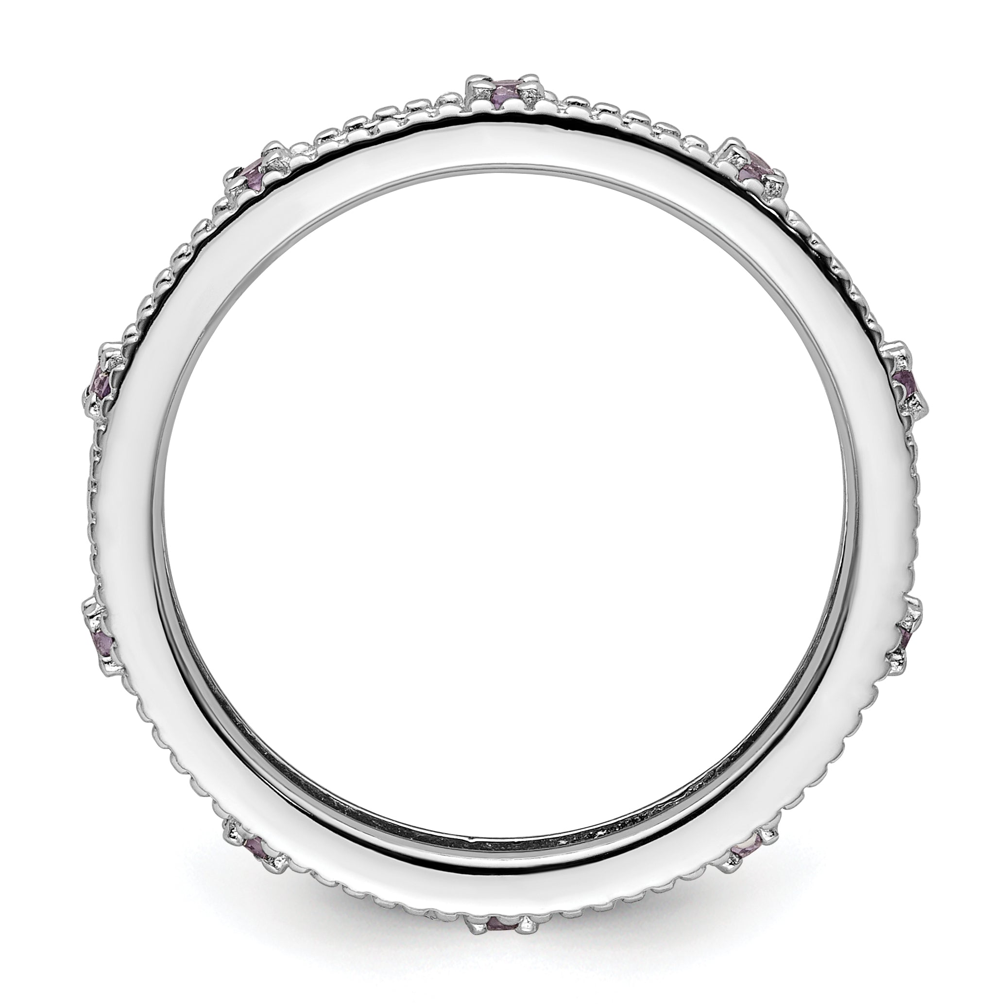 Sterlingsilber Stapelbar Expressions Amethyst Ring