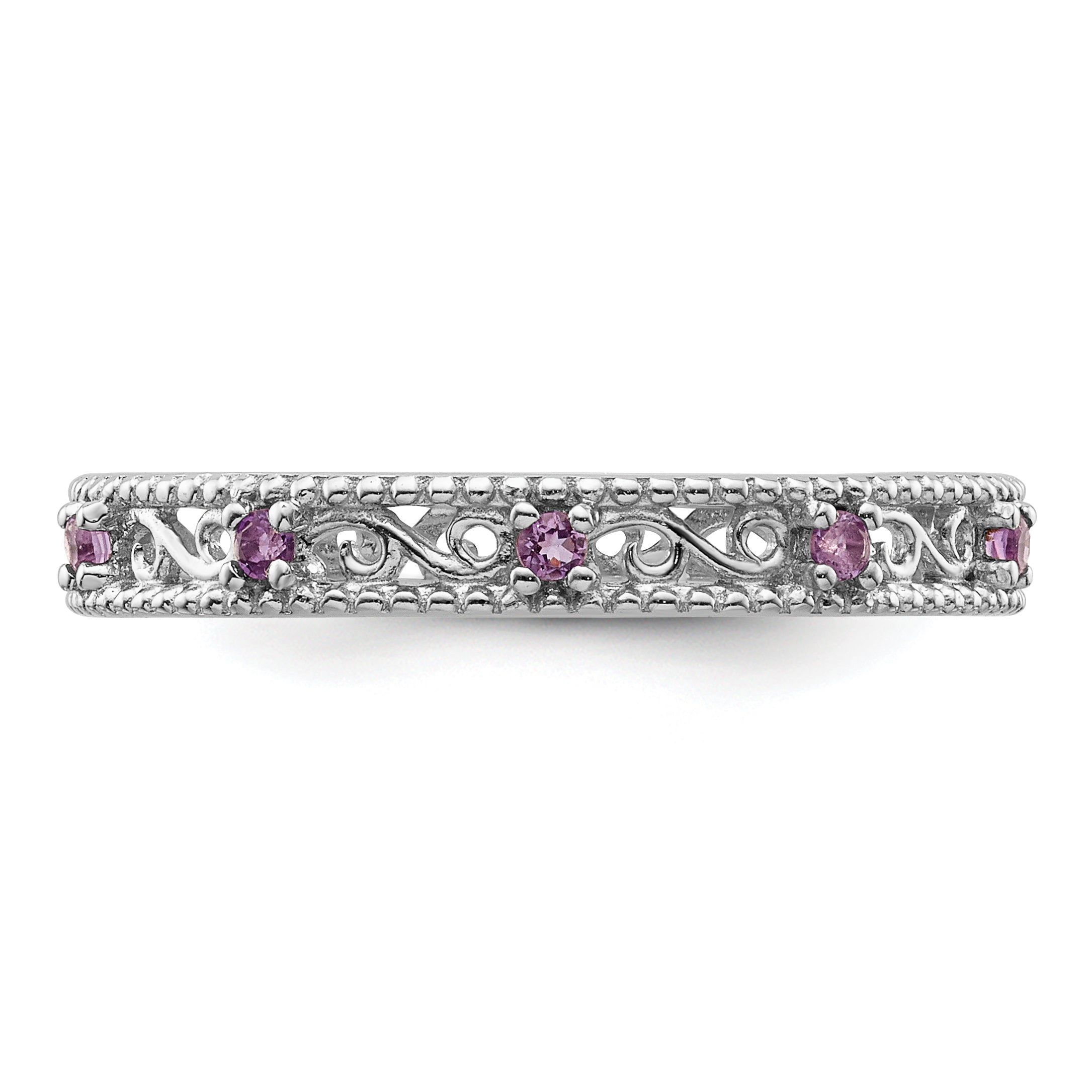 Sterlingsilber Stapelbar Expressions Amethyst Ring