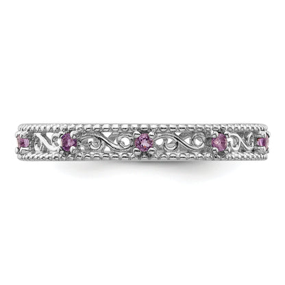 Sterlingsilber Stapelbar Expressions Amethyst Ring