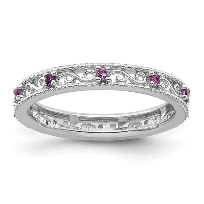 Sterlingsilber Stapelbar Expressions Amethyst Ring