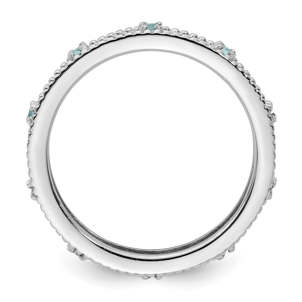 Sterlingsilber Stapelbar Expressions Aquamarin Ring