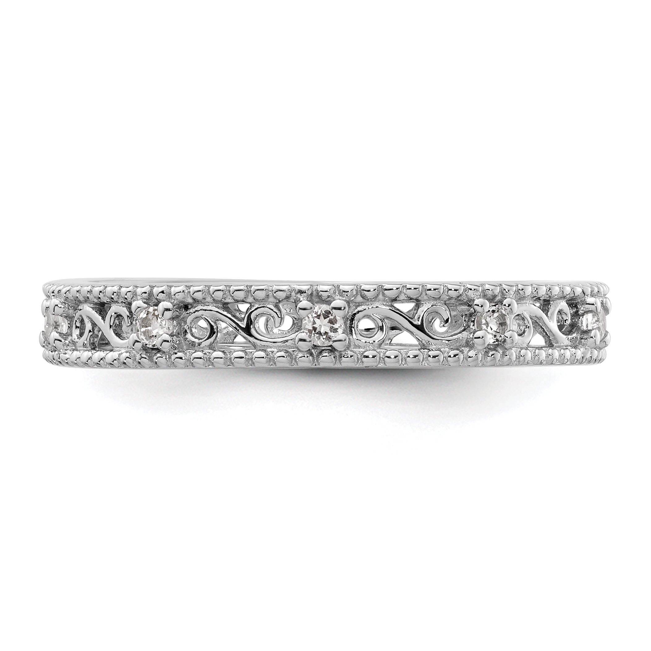 Sterlingsilber Stapelbar Expressions Weiß Topas Ring