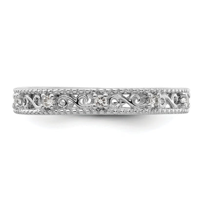 Sterlingsilber Stapelbar Expressions Weiß Topas Ring