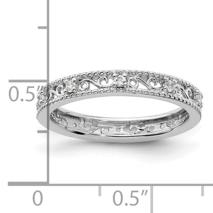 Sterlingsilber Stapelbar Expressions Weiß Topas Ring