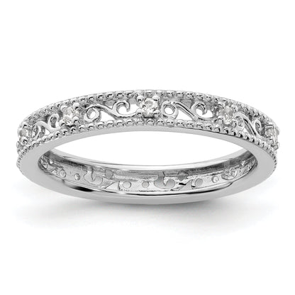 Sterlingsilber Stapelbar Expressions Weiß Topas Ring