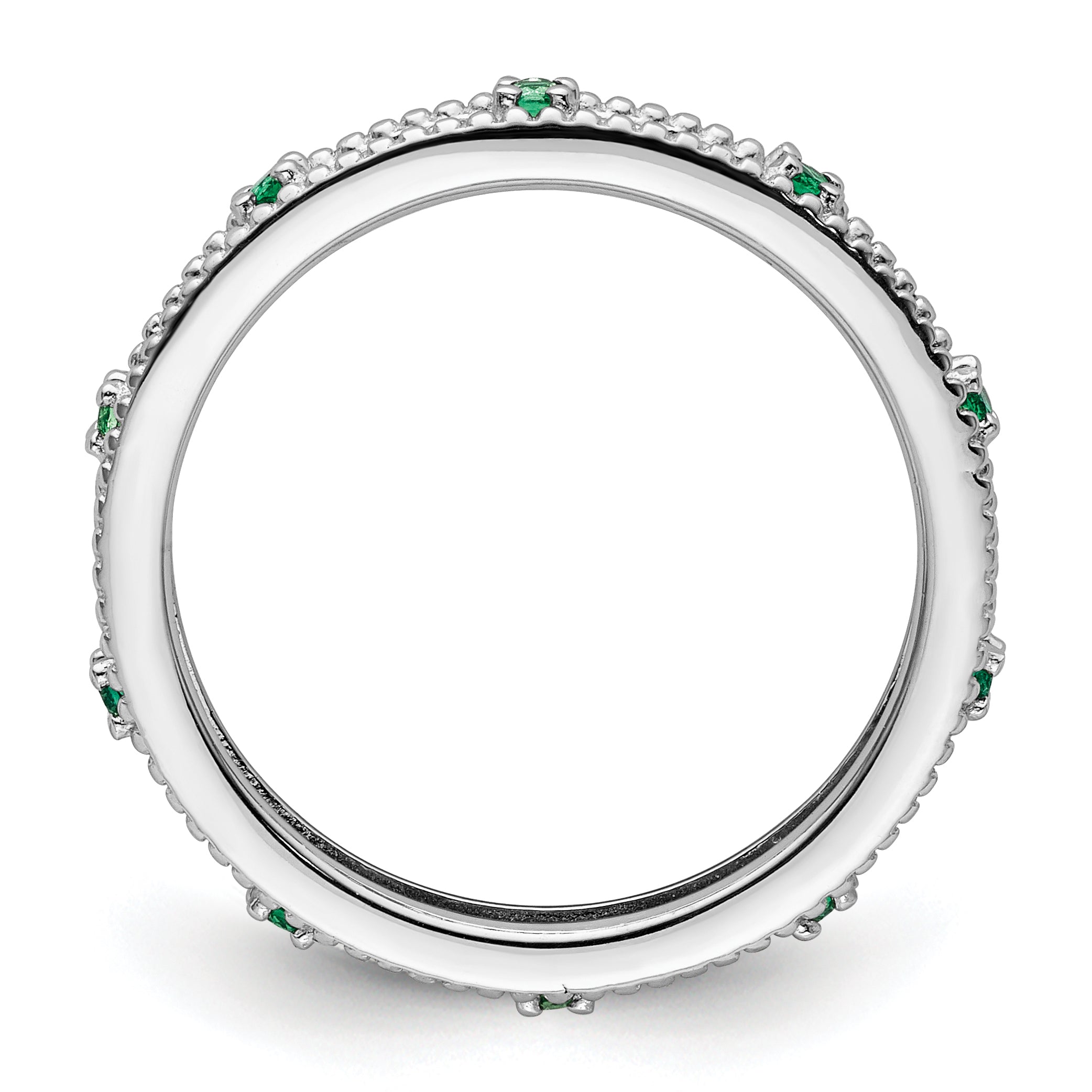 Sterlingsilber Stapelbar Expressions Erzeugt Smaragd Ring