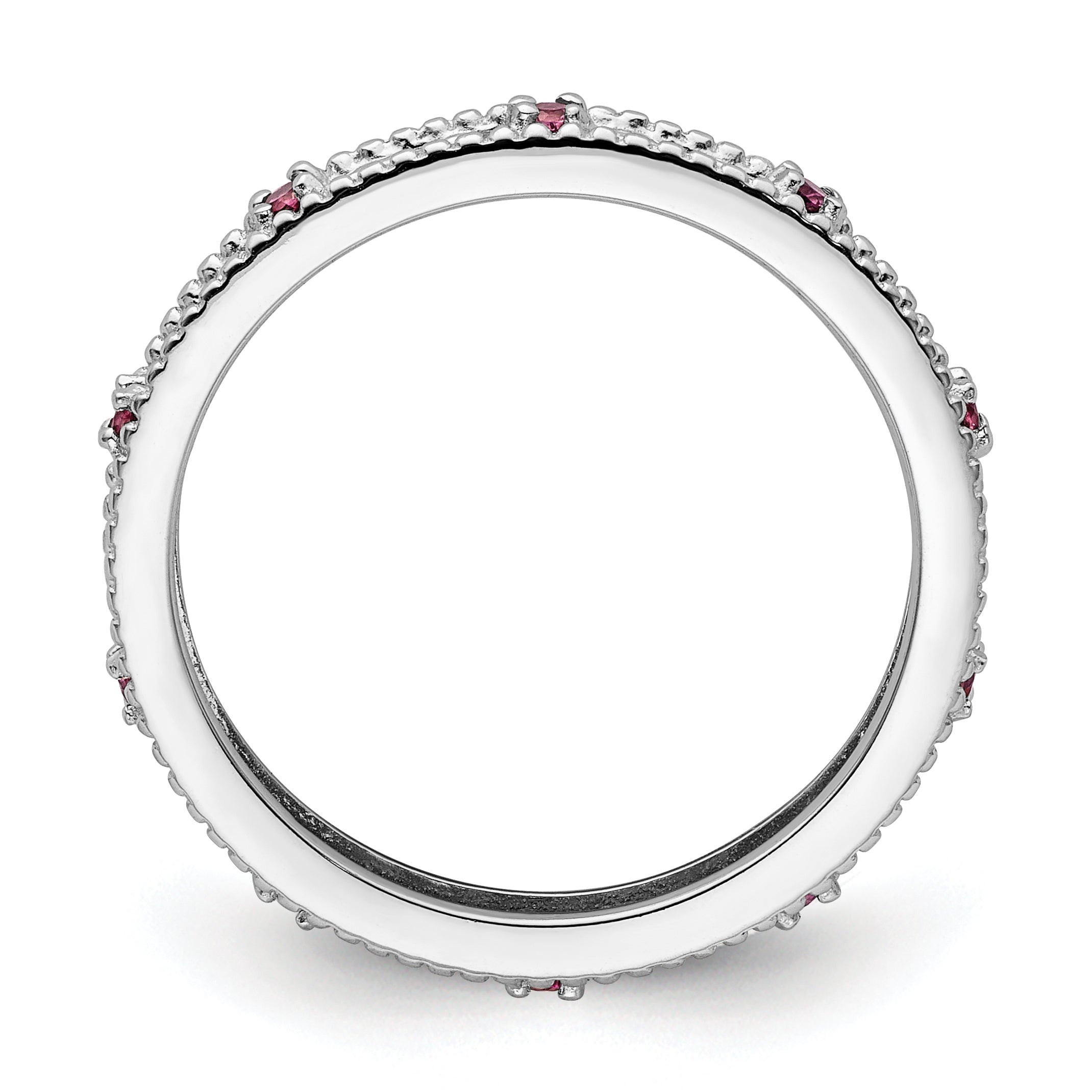 Sterlingsilber Stapelbar Expressions Rhodolith Granat Ring