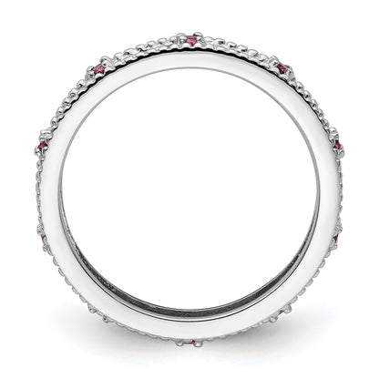 Sterlingsilber Stapelbar Expressions Rhodolith Granat Ring