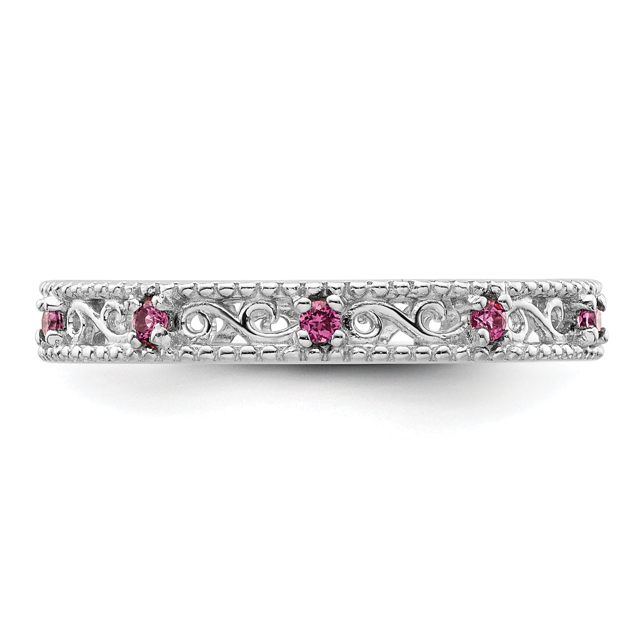 Sterlingsilber Stapelbar Expressions Rhodolith Granat Ring