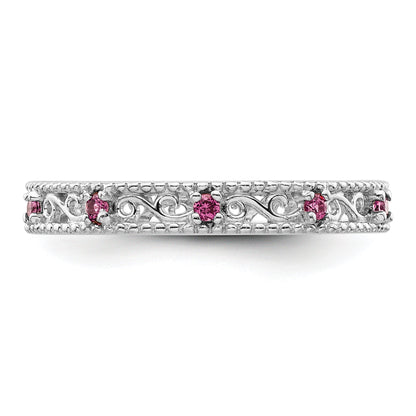 Sterlingsilber Stapelbar Expressions Rhodolith Granat Ring