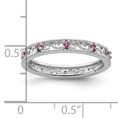 Sterlingsilber Stapelbar Expressions Rhodolith Granat Ring