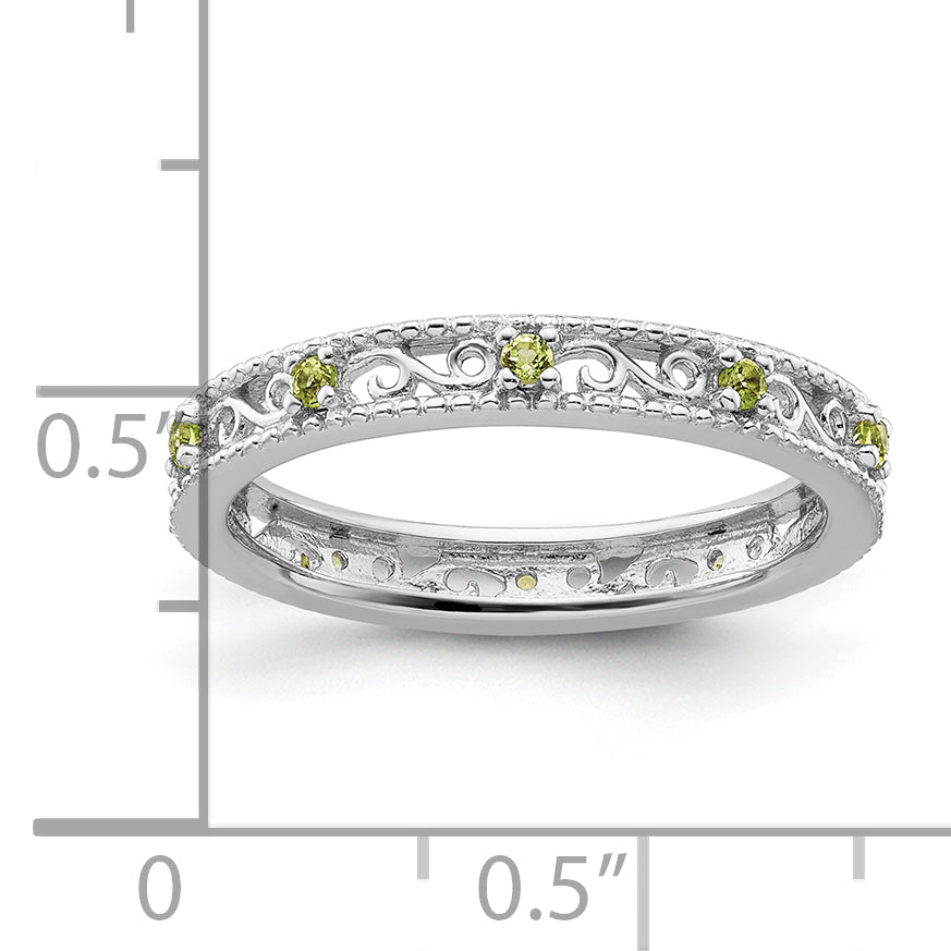 Sterlingsilber Stapelbar Expressions Peridot Ring