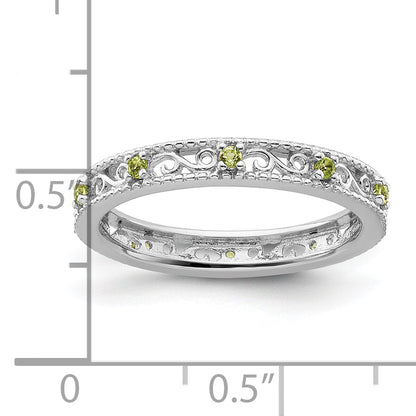 Sterlingsilber Stapelbar Expressions Peridot Ring