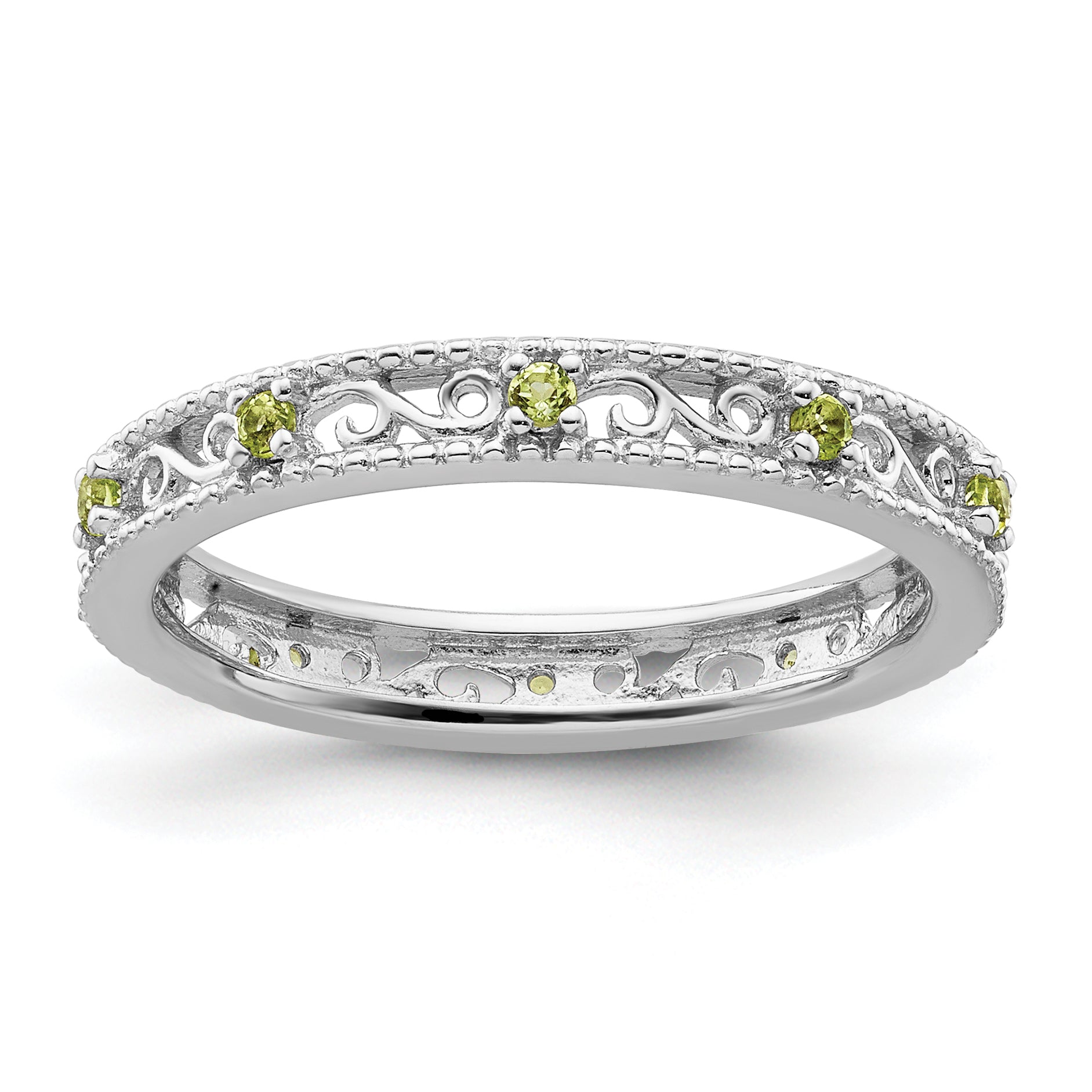 Sterlingsilber Stapelbar Expressions Peridot Ring
