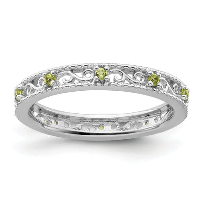 Sterlingsilber Stapelbar Expressions Peridot Ring