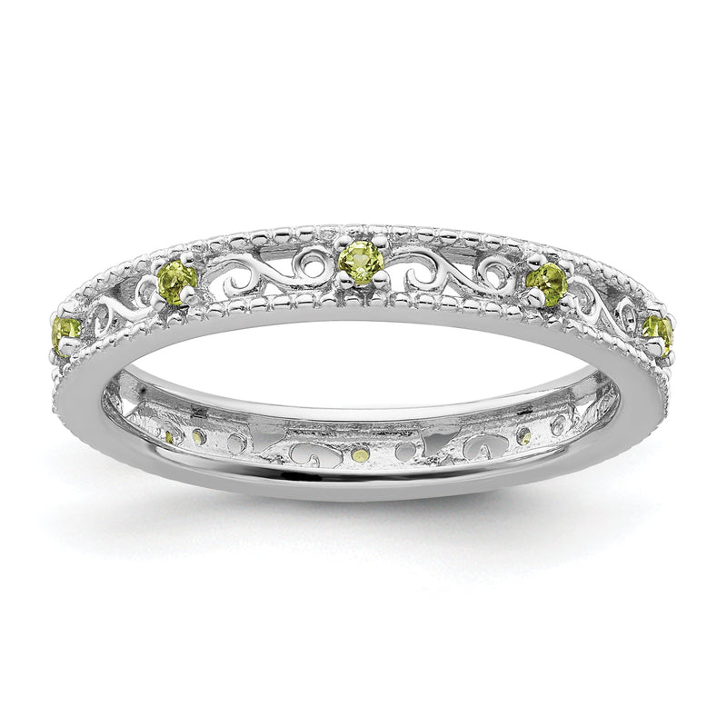 Sterlingsilber Stapelbar Expressions Peridot Ring