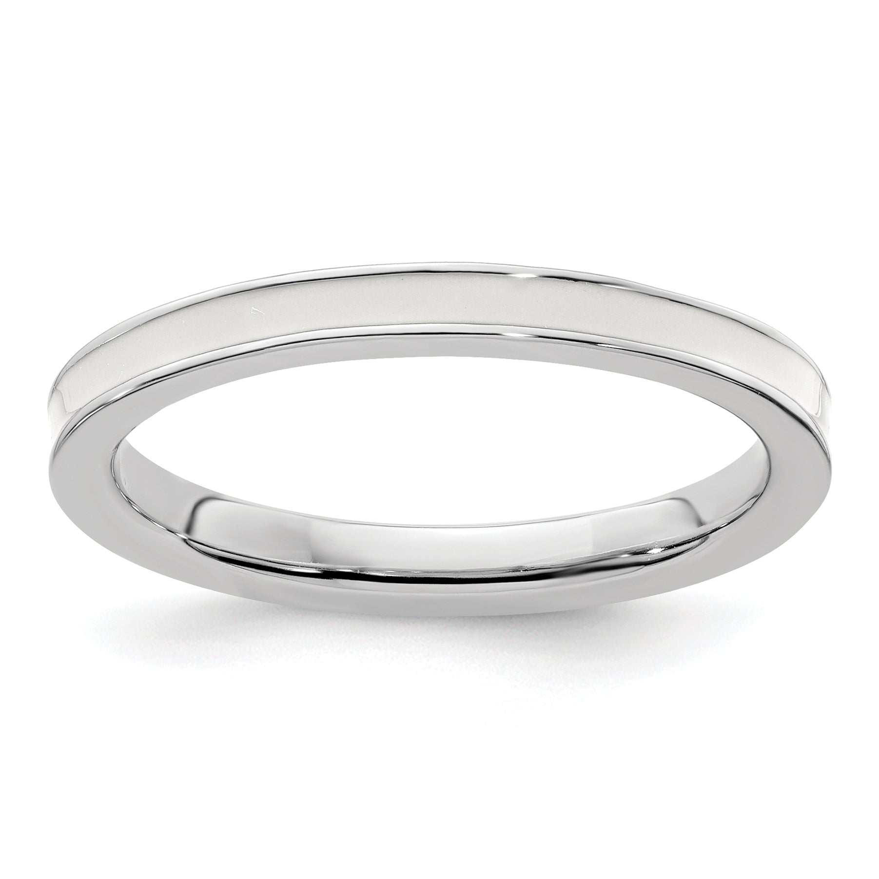 Sterlingsilber Stapelbar Expressions Weiß Emailliert 2.25mm Ring