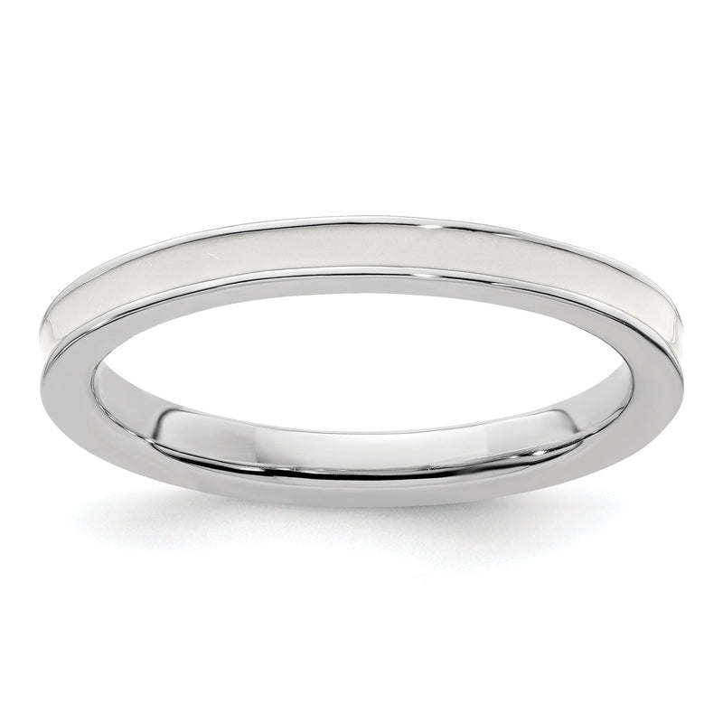 Sterlingsilber Stapelbar Expressions Weiß Emailliert 2.25mm Ring