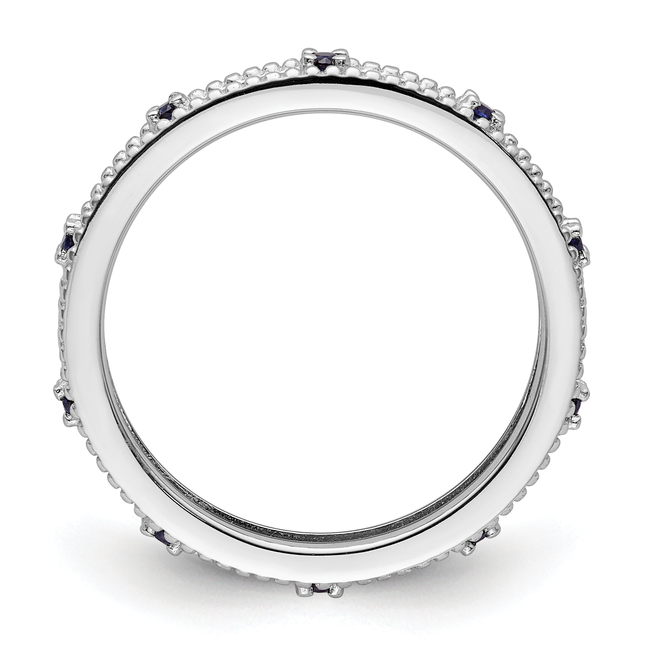 Sterlingsilber Stapelbar Expressions Erzeugt Saphir Ring