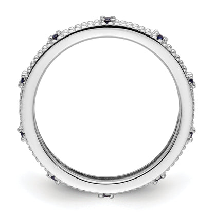 Sterlingsilber Stapelbar Expressions Erzeugt Saphir Ring