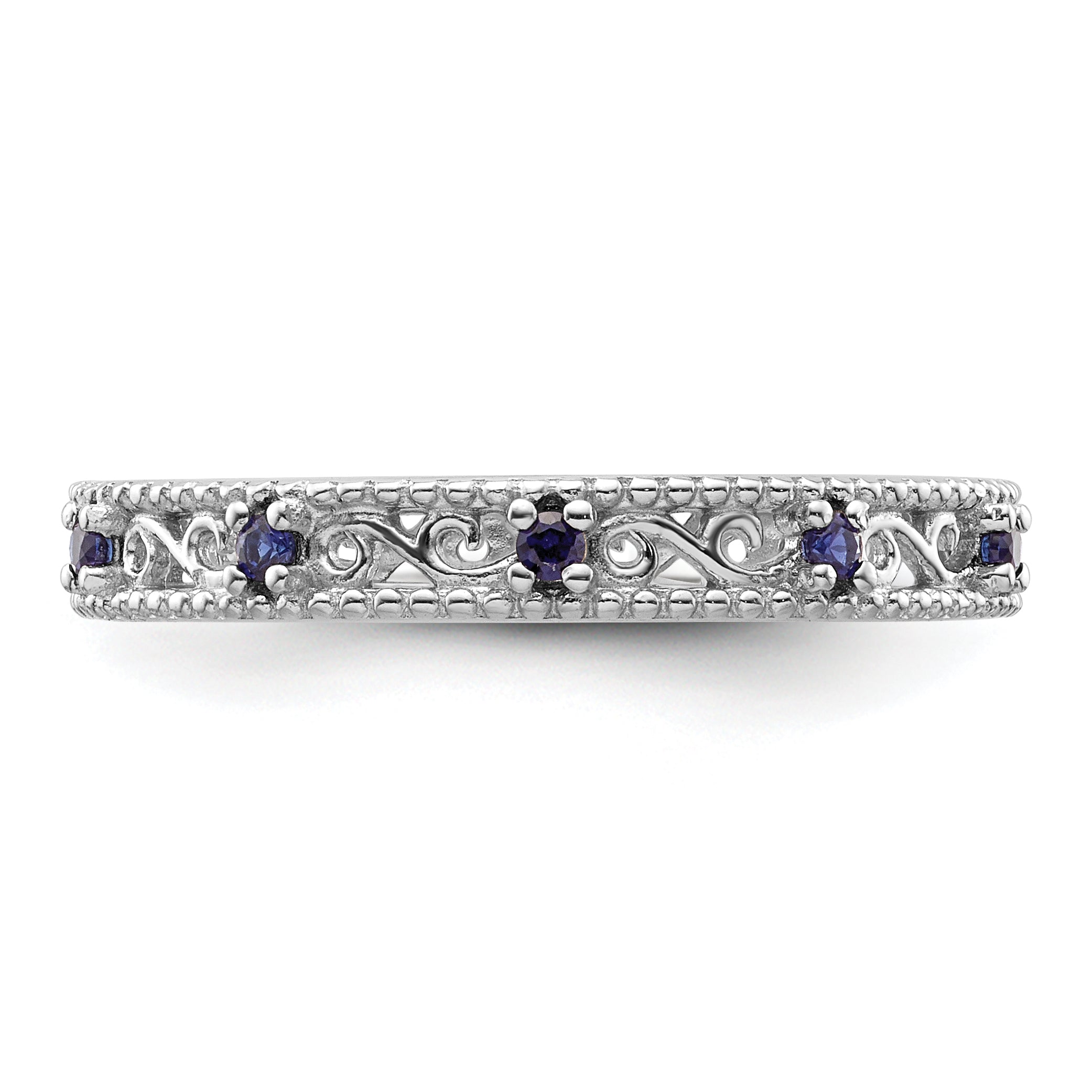 Sterlingsilber Stapelbar Expressions Erzeugt Saphir Ring