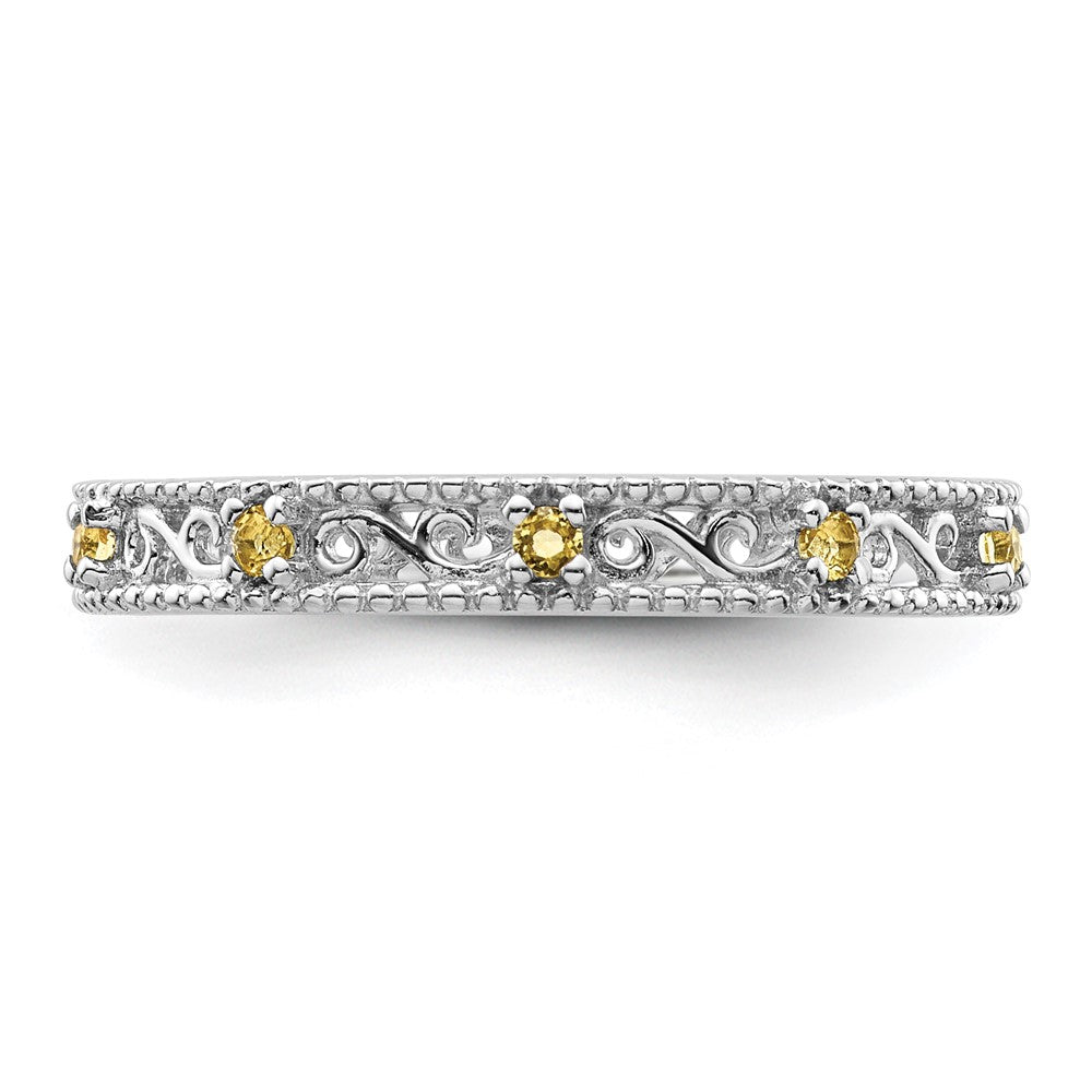 Sterlingsilber Stapelbar Expressions Citrin Ring