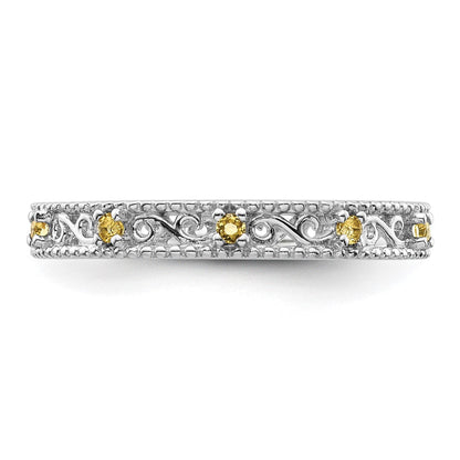 Sterlingsilber Stapelbar Expressions Citrin Ring