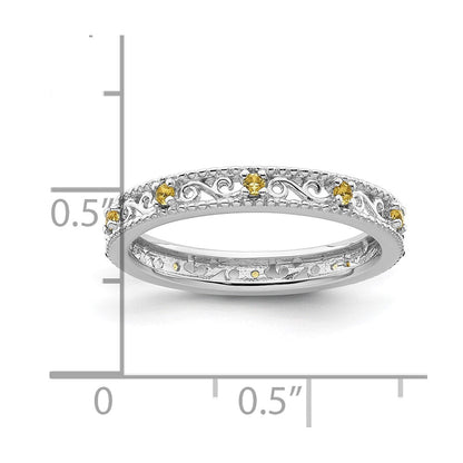 Sterlingsilber Stapelbar Expressions Citrin Ring