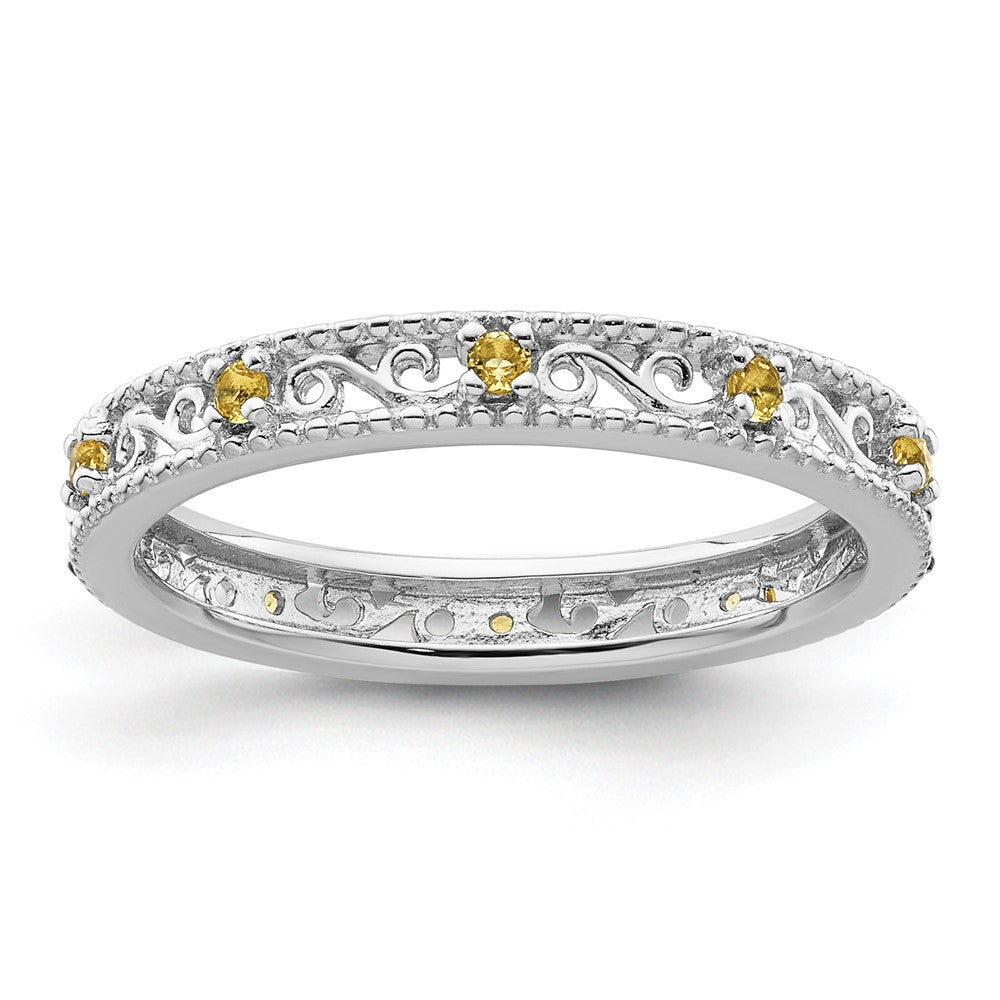 Sterlingsilber Stapelbar Expressions Citrin Ring