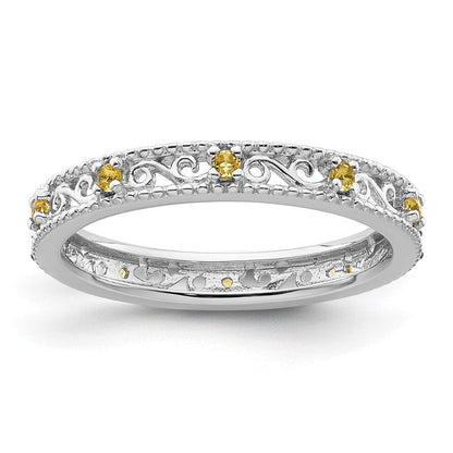 Sterlingsilber Stapelbar Expressions Citrin Ring