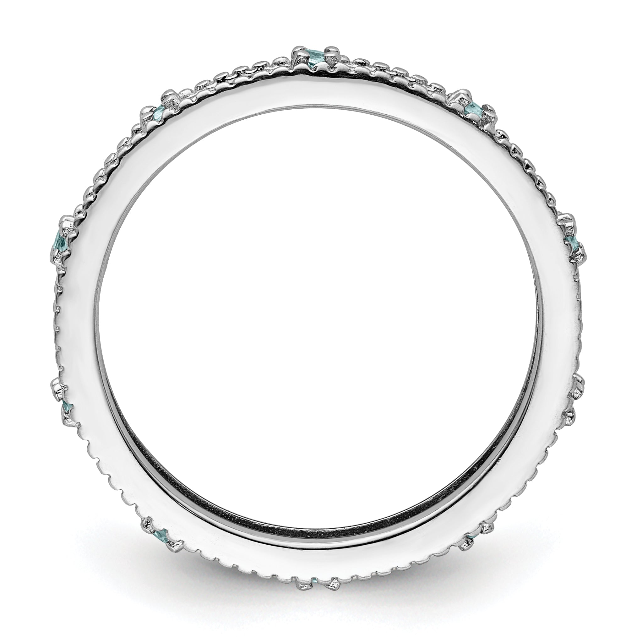 Sterlingsilber Stapelbar Expressions Blautopas Ring